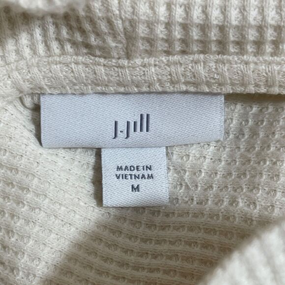 J Jill Womens‎ Cowl Neck Waffle Knit Long Sleeve Ruched Sweater Top Shirt Medium - Picture 5 of 9